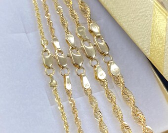 Catena Premium 14K con catena a corda tripla riempita d'oro da 1mm catena di inc