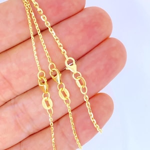 Solid 10K Gold Italy Cable Rolo Chain, Ladies Gold Chain, Solid Gold Chain 10Kt, Durable Gold Chain, Diamond Cut Cable 1.5mm 2mm