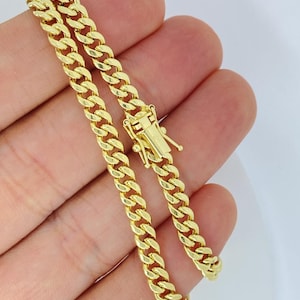 10K Solid Yellow Gold Miami Cuban Curb Chain 4.5mm, Man Gold Chain, Ladies Gold Chain, Curb Cuban Real Gold, Box Clasp Curb