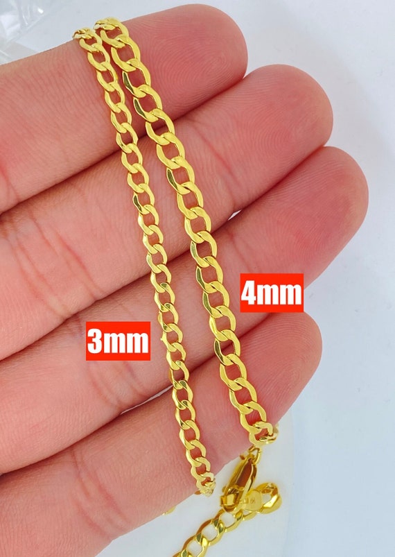 2mm Gold Curb Chain Necklace