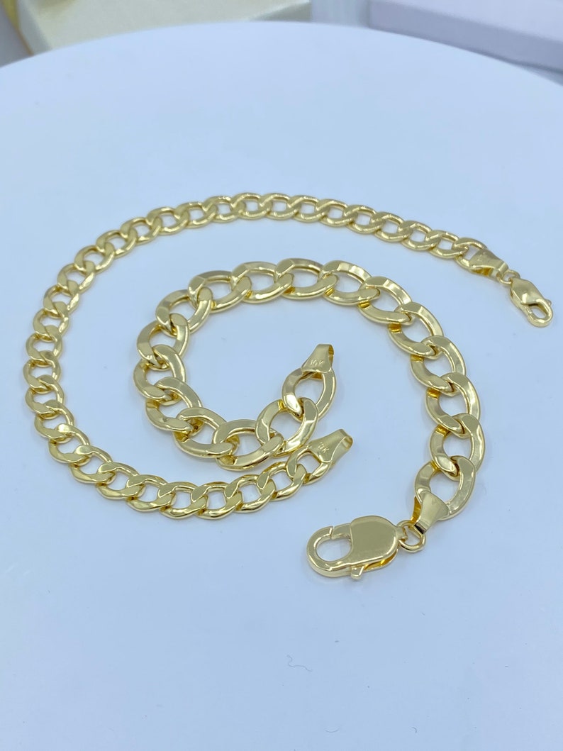 Solid 10K Gold Man Cuban Curb Bracelet. Gents 10K Gold Bracelet, 10K Solid Yellow Gold Bracelet image 7