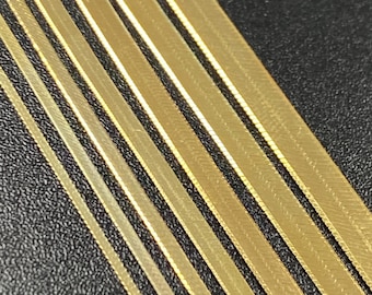 Massief 10 kt gouden visgraatarmband 1 mm 2 mm 3 mm 4 mm, gouden damesarmband, trendy gouden sieraden, gouden vloeibare schakelarmband