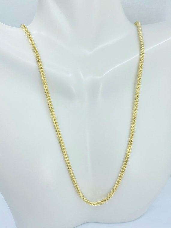 Stainless Steel 14K Gold Franco Link Chain Necklace 24 Inches / Gun Metal