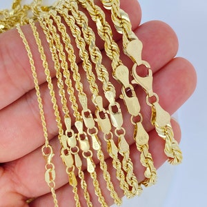 Solid 14K Gold Rope Chain, Heavy Solid Link Rope, 14K Solid Link Strong ...