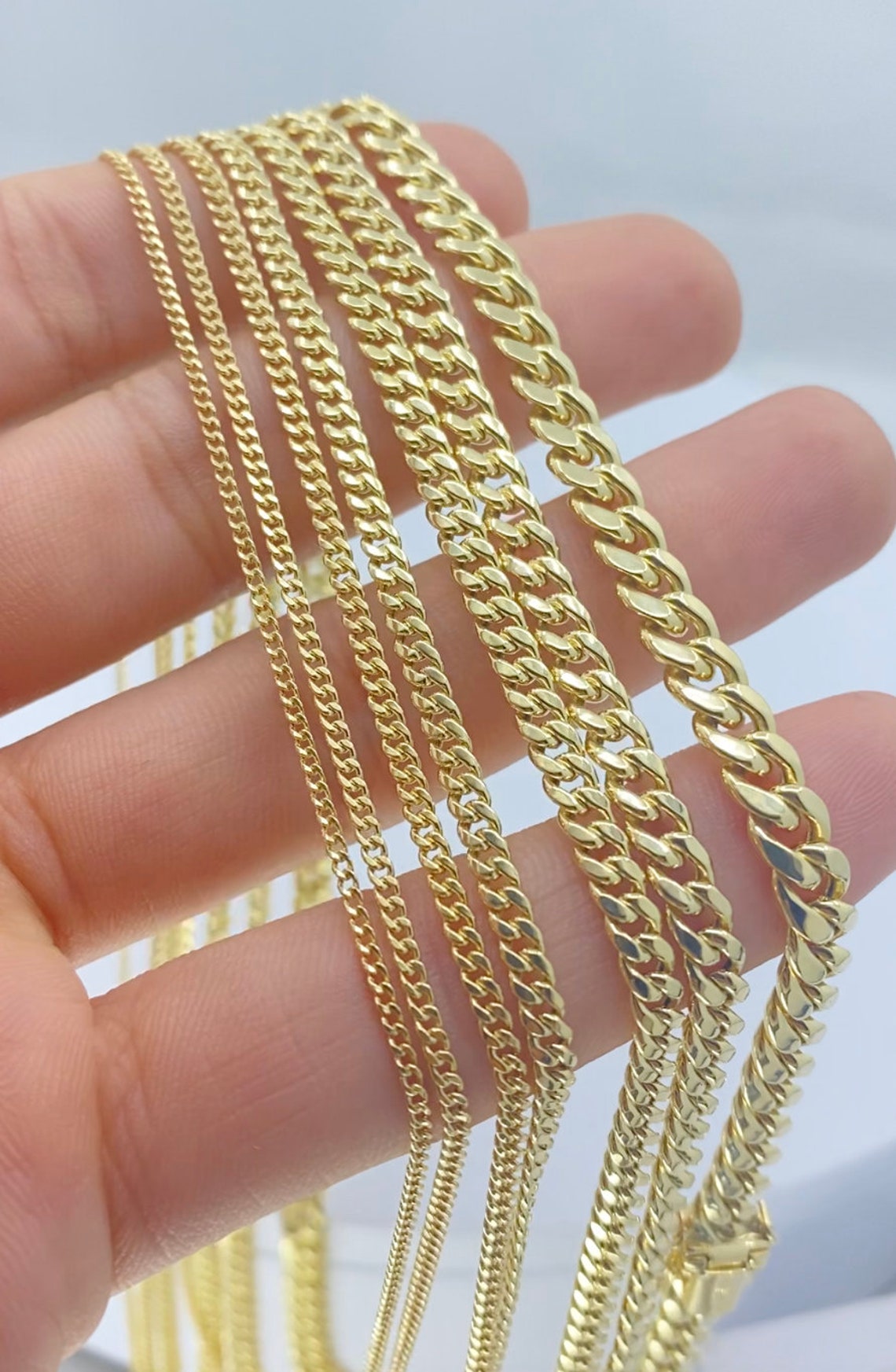 Solid 10K Gold Miami Cuban Curb Chain 10K Gold Necklace 10kt Etsy Canada