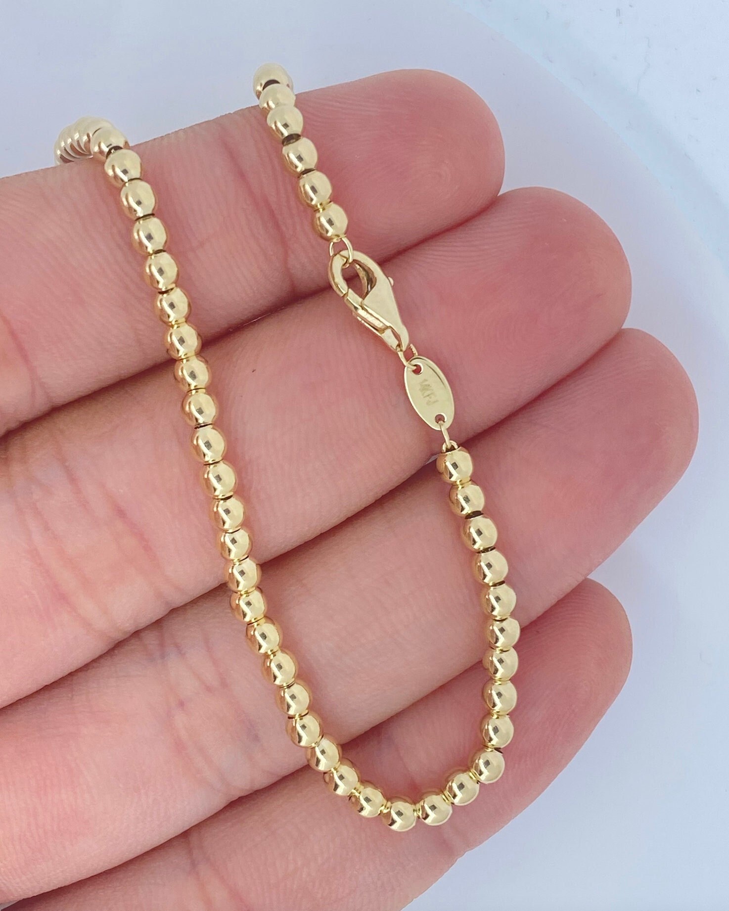 14K 6mm Gold & Pony Beads Bracelet – Excessorizebystacey