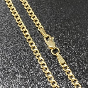 Solid 18K Gold Cuban Curb 2.5mm Chain, Man Gold Chain, Ladies Gold Chain,  Solid 18K Gold Curb Chain