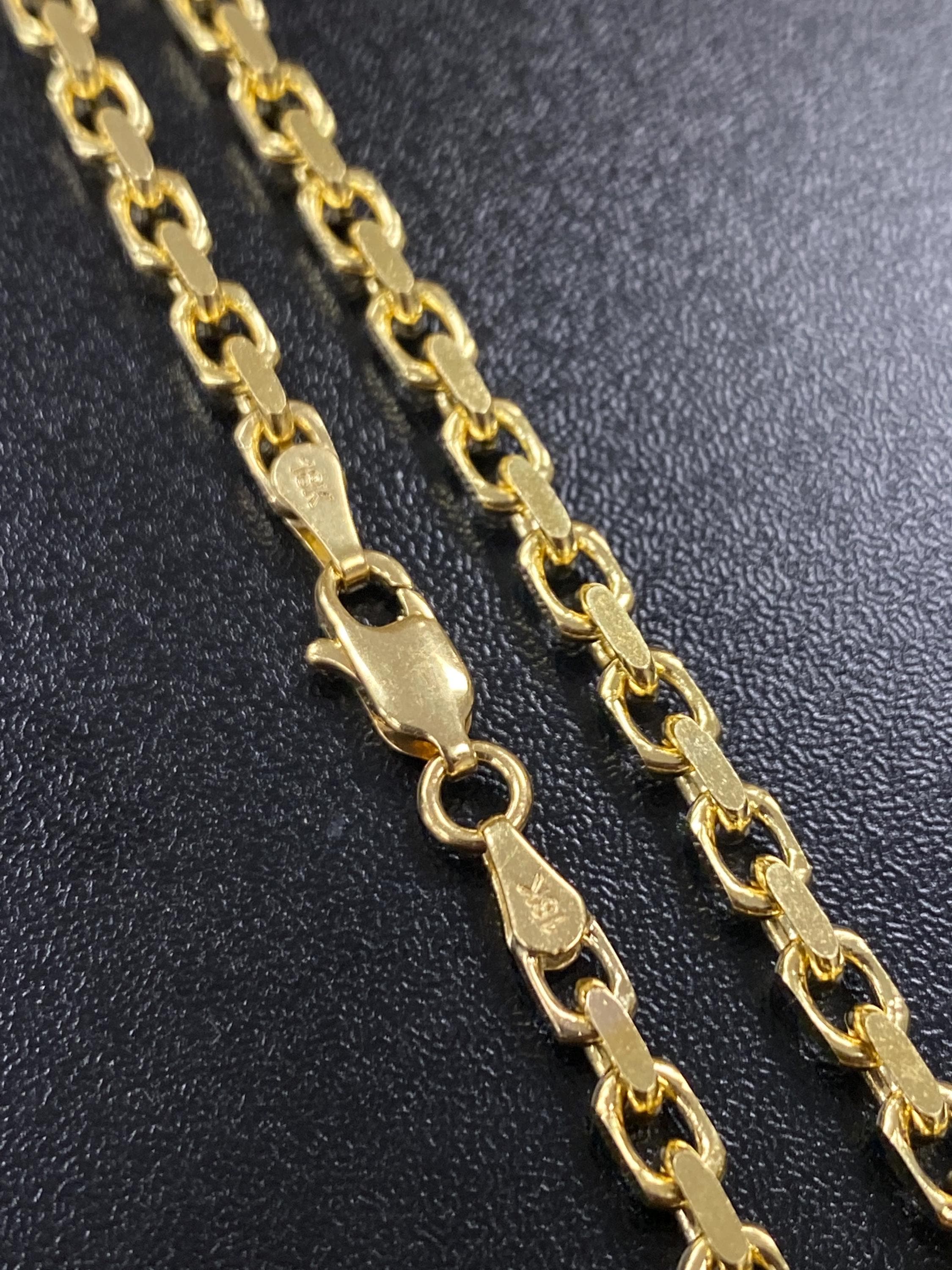 SHISHIKUI シシクイ ANCHOR60 18K Solid 18K Gold Heavy Anchor Power Chain, Strong H-link Anchor