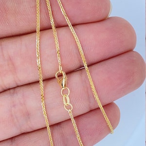 Solid 18K Gold Chain, Genuine Solid 18K Gold Wheat Cable Chain Diamond Cut, 18K Rose Gold Chain, 18K White Gold Chain,