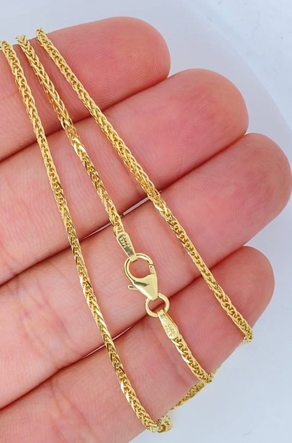 ソリッド 14K ゴールド ウィート ダイヤモンド カット ソリッド 14K ゴールド ウィート ダイヤモンド カット