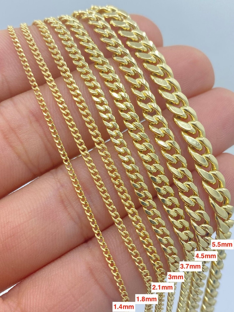 Solid 10K Gold Miami Cuban Curb Chain 10K Gold Necklace 10kt image 0
