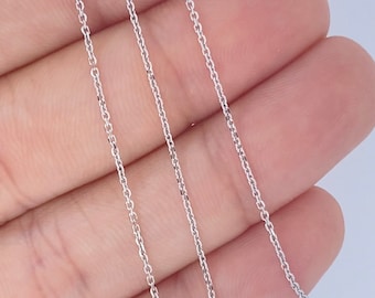 Solid Platinum Ladies Chain, Genuine Solid Platinum Chain, 1mm Cable Box Diamond-Cut Ladies Platinum Chain, Platinum Diamond Cut Cable Chain
