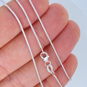 14k Weißgold Schlangenkette, Damen Weißgold Kette, Weißgold Schlangenkette