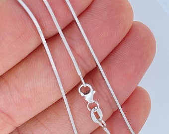 14k White Gold Snake Chain, Ladies White Gold Chain, White Gold Snake Chain