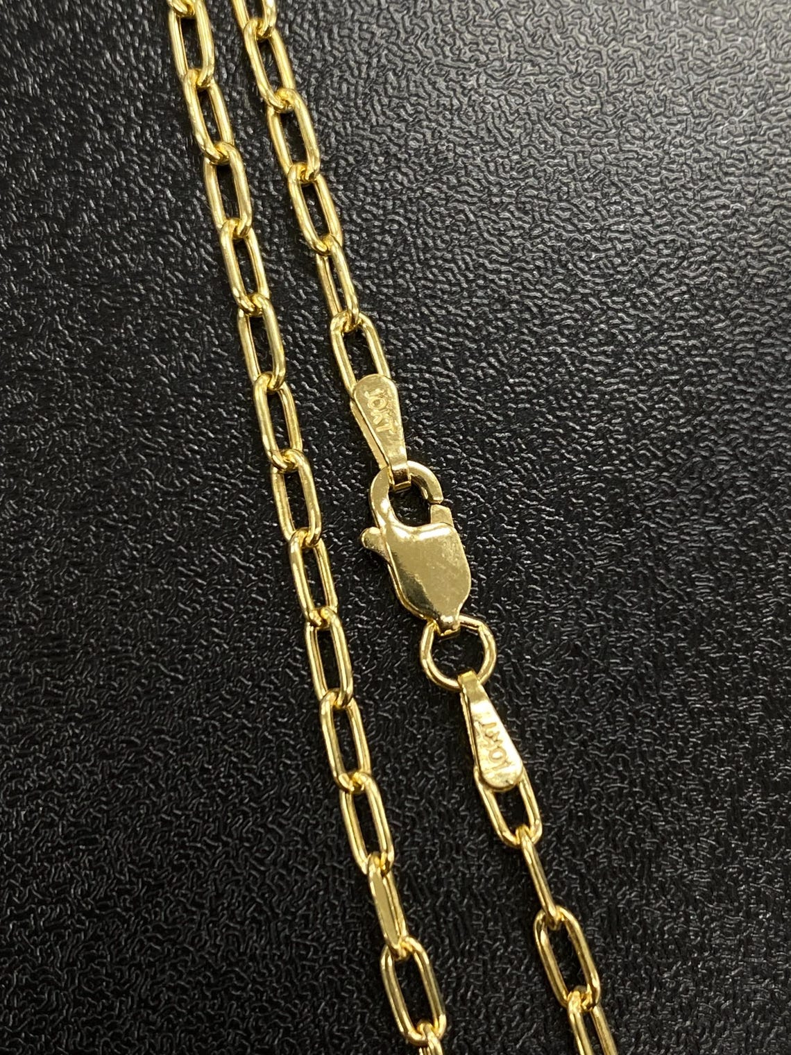 Solid 10K Gold Paperclip Chain 2.25mm, Genuine 10k Gold Chain, Dainty ...