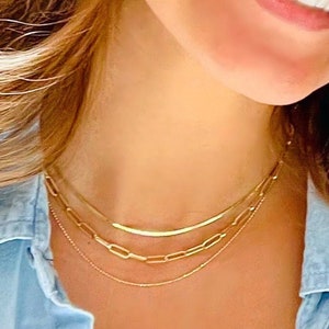 Solid 10K Gold Chain Herringbone Necklace 1.25mm, 10K Solid Yellow Gold Herringbone Chain, Trending Gold Chain, Flat Chain