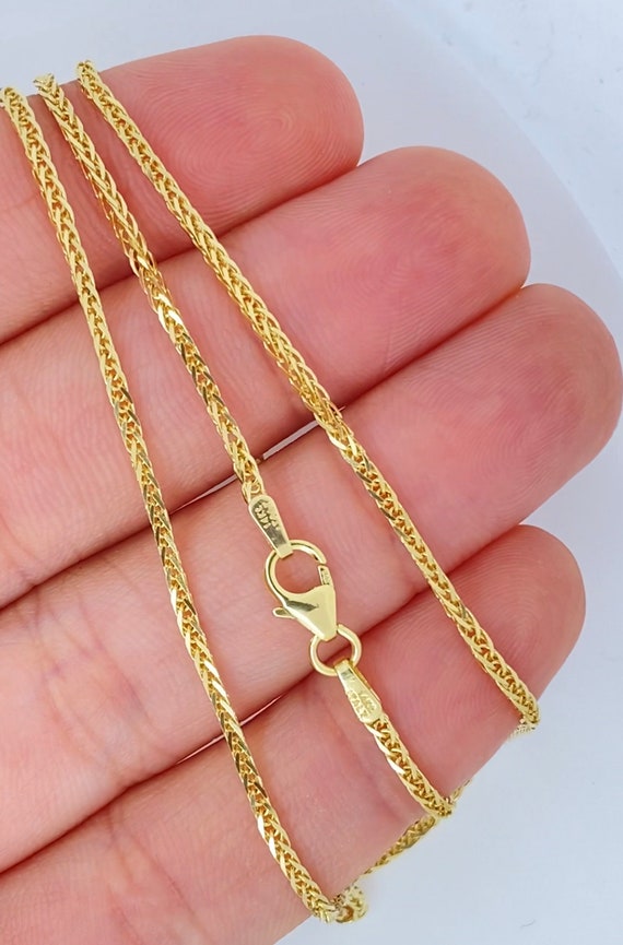 Solid 14K Gold Wheat Diamond Cut Sparkle Chain Made in ITALY - Etsy