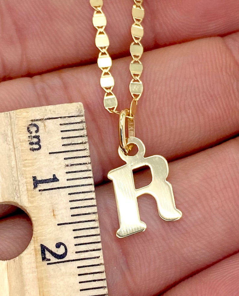 Solid 14K Gold Initial Letter Personalized Necklace Etsy