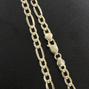 Solid 10K Gold Figaro Chain 3.5mm, Ladies Men Children Gold Chain, Figaro Gold Chain 10Kt, Real Gold Chain