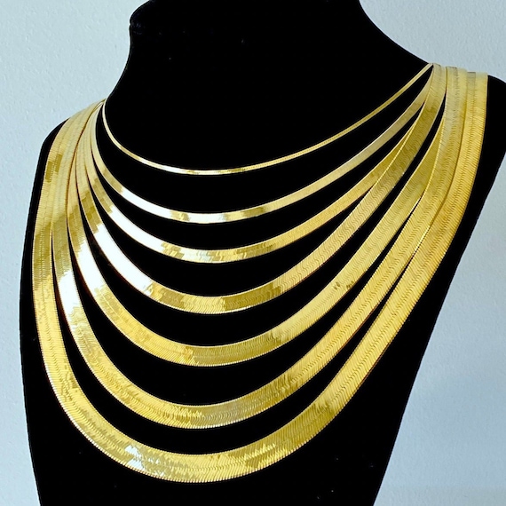 Solid 10K Gold Herringbone Chain 
