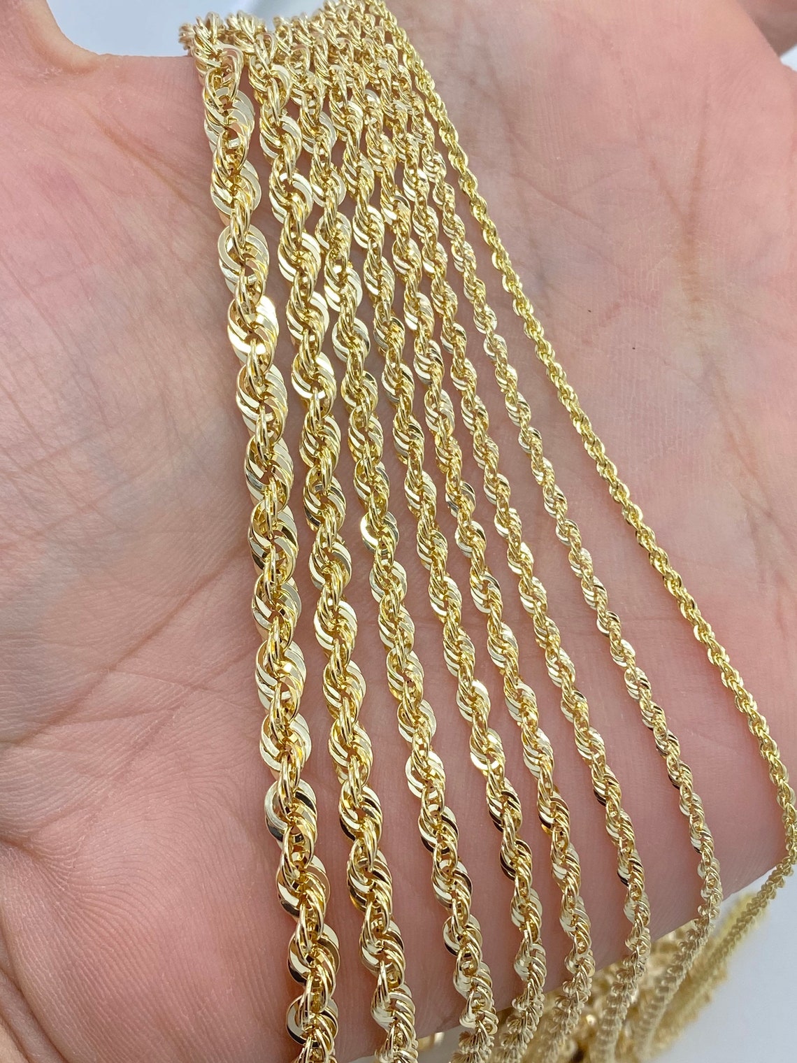 Solid 10K Gold Rope Chain Necklace/bracelet 10K Gold Rope Etsy