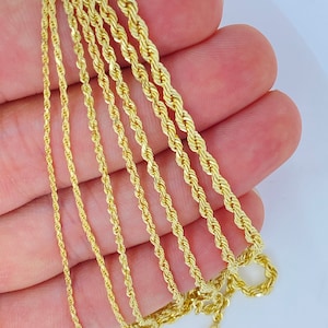 Solid 10K Gold Rope Chain, Heavy Solid Link Rope, 10K Solid Link Strong ...