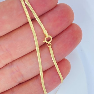 14 kt massief goud 1,25 mm 1,5 mm visgraatketting 14 kt, massief 14 kt vloeibare gouden ketting visgraatketting 14 inch 16 inch 18 inch Trending 14 kt