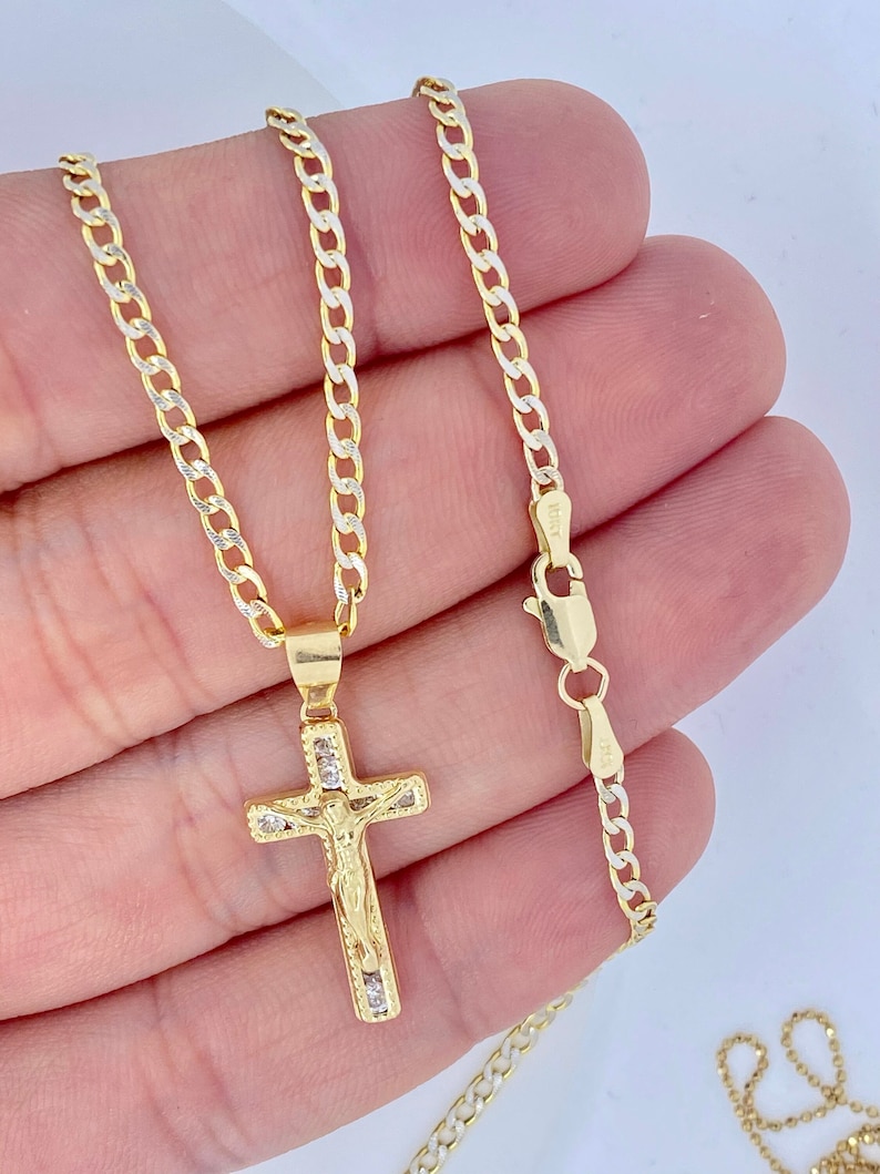 Solid 10K Gold Cross Necklace Gold Cross Pendant Real Gold Etsy
