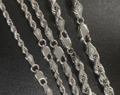ペルー産10Kホワイトゴールドロープネックレス BBB、ホワイトゴールド 