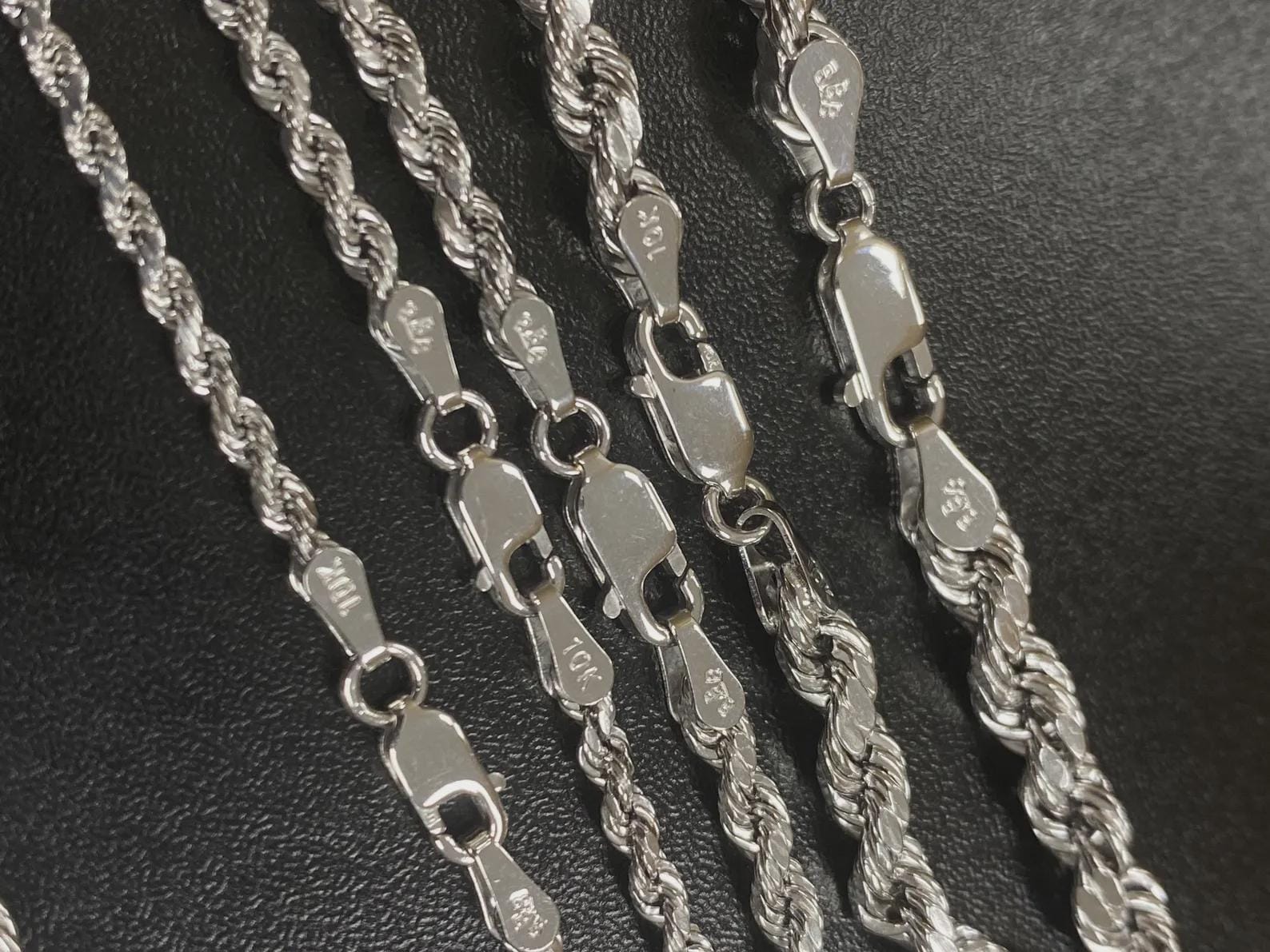イエローゴールド ソリッド 1.5mm スパークルカット ロープチェーン 
