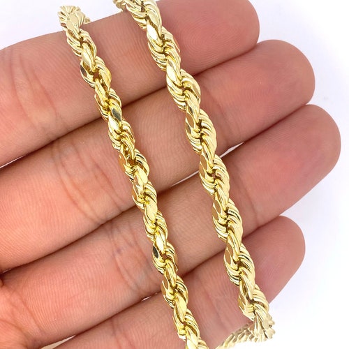Genuine 10K Gold 5mm 6mm Rope Chain 