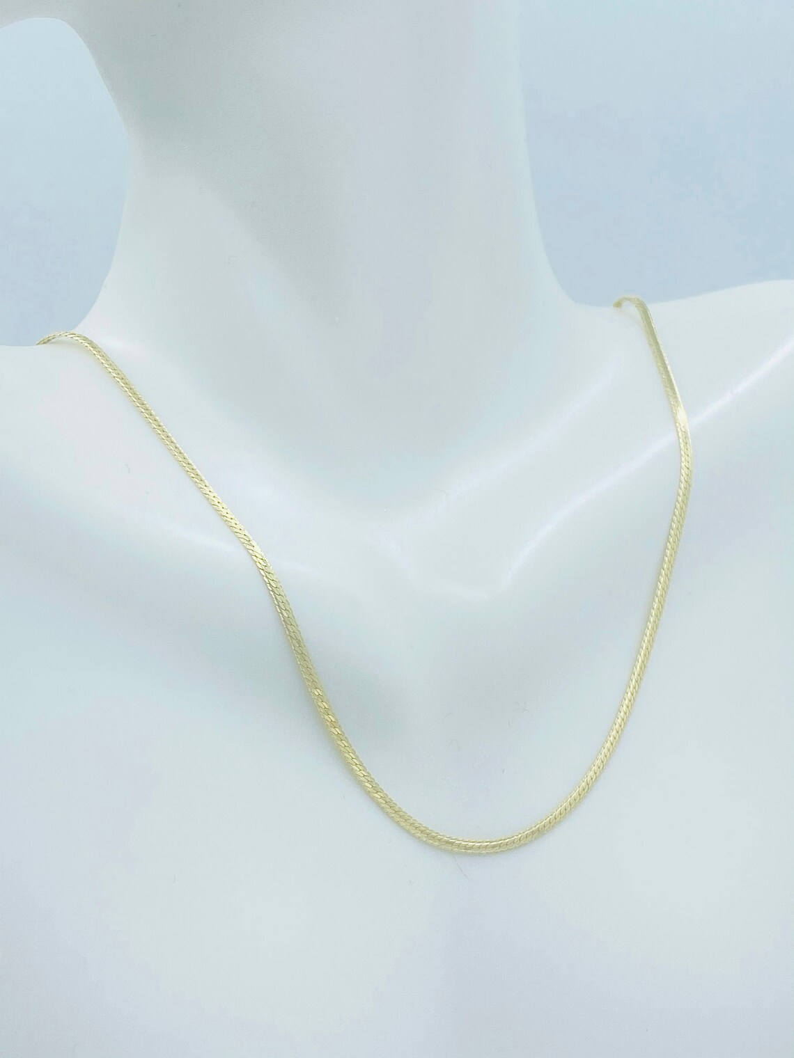 Solid 10K Gold Herringbone Chain Necklace 1.75mm 10K Solid Etsy