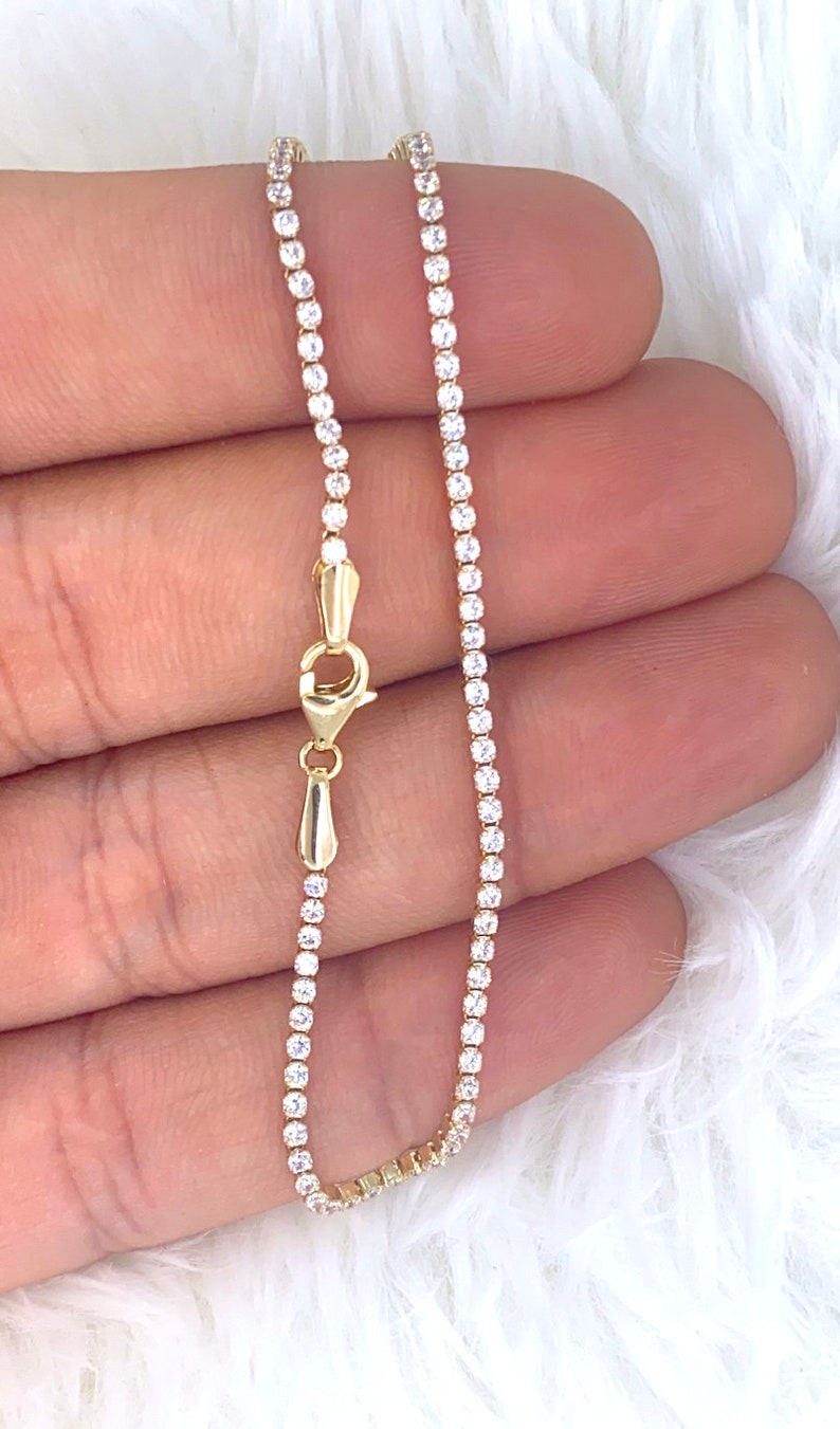 Solid 14K Gold Ladies Bracelet 14K Tennis Bracelet Real Gold Etsy Canada