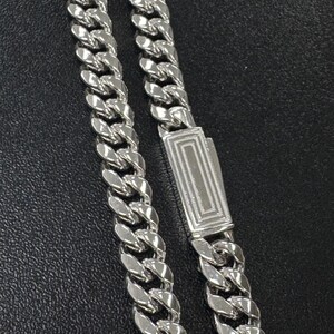 Solid 10K White Gold Miami Cuban Chain, 10K 3mm 4.5mm 6mm 10K Curb Cuban White Gold Necklace, Strong 10KT White Gold Chain, Durable image 7
