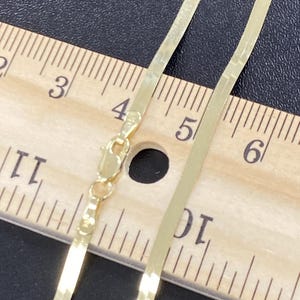 Solid 10K Gold Herringbone Chain Necklace 2mm, 10K Solid Yellow Gold Herringbone Chain 14inch 16inch 18inch, Trending Gold Chain