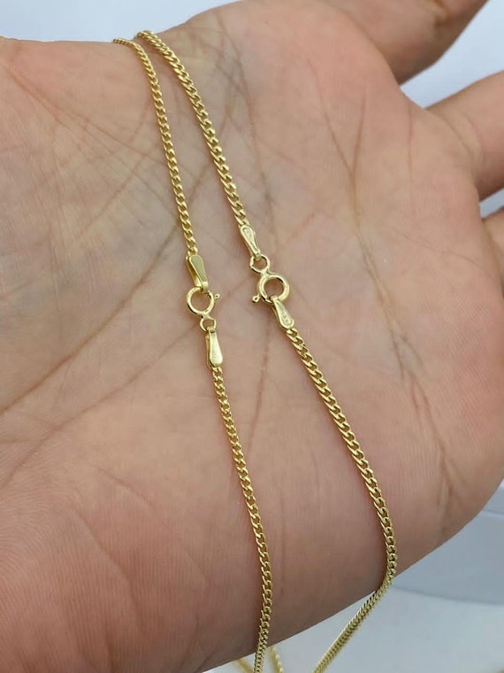 Solid 10K Goldmini Miami Cuban Chain Size 1.4mm and 1.8mm - Etsy