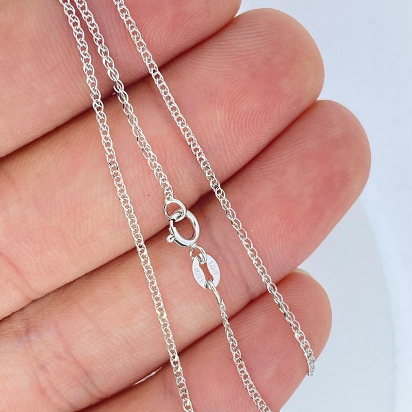 Chaîne de câbles Spiga de blé en or blanc massif 14K, collier en or blanc pour dames, chaîne ITALIE 14KT, véritable chaîne en or blanc 14K, chaîne pour pendentifs