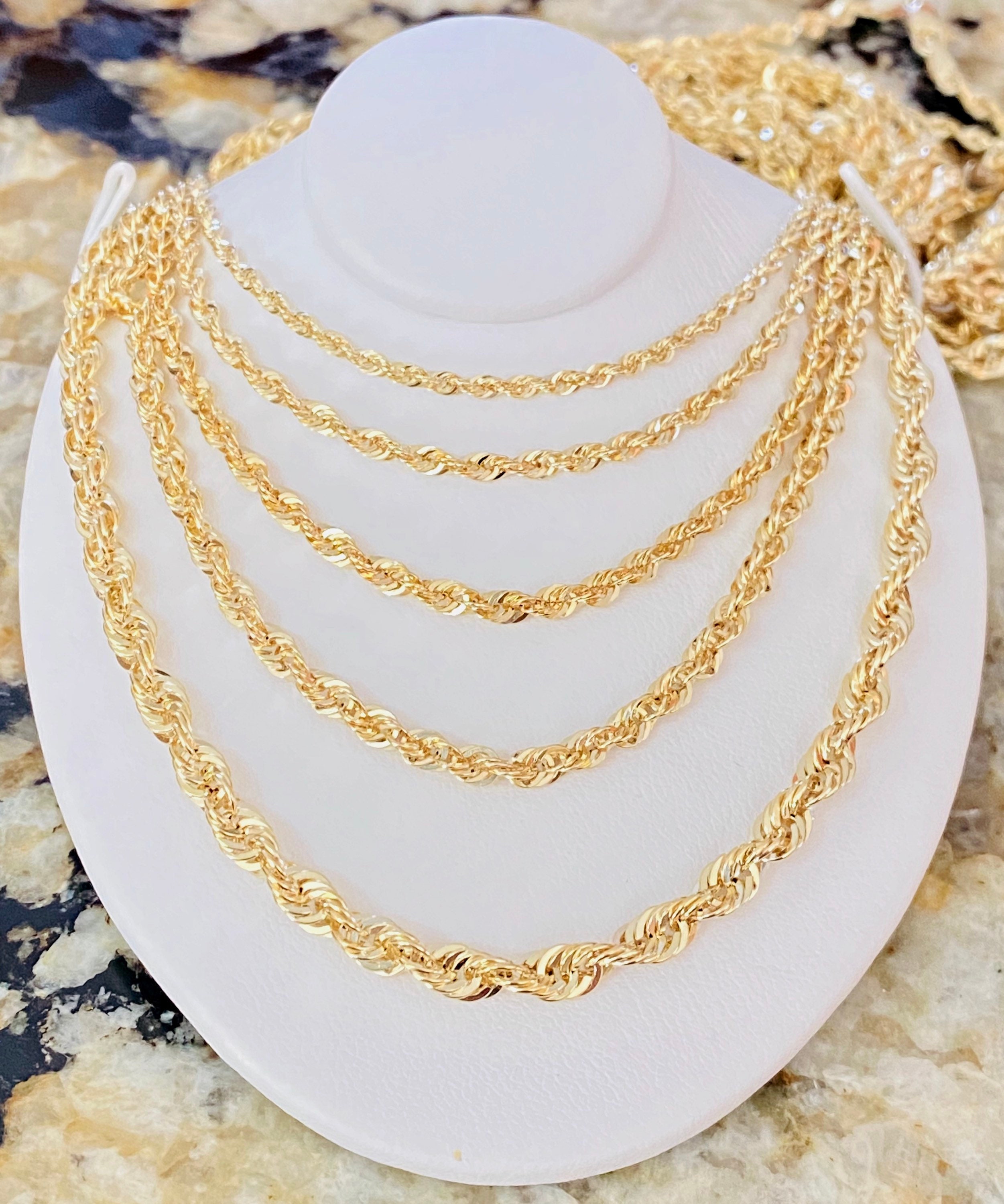 Solid 10K Gold Rope Chain Gold Rope Necklace 1.5mm 2mm 3mm Etsy