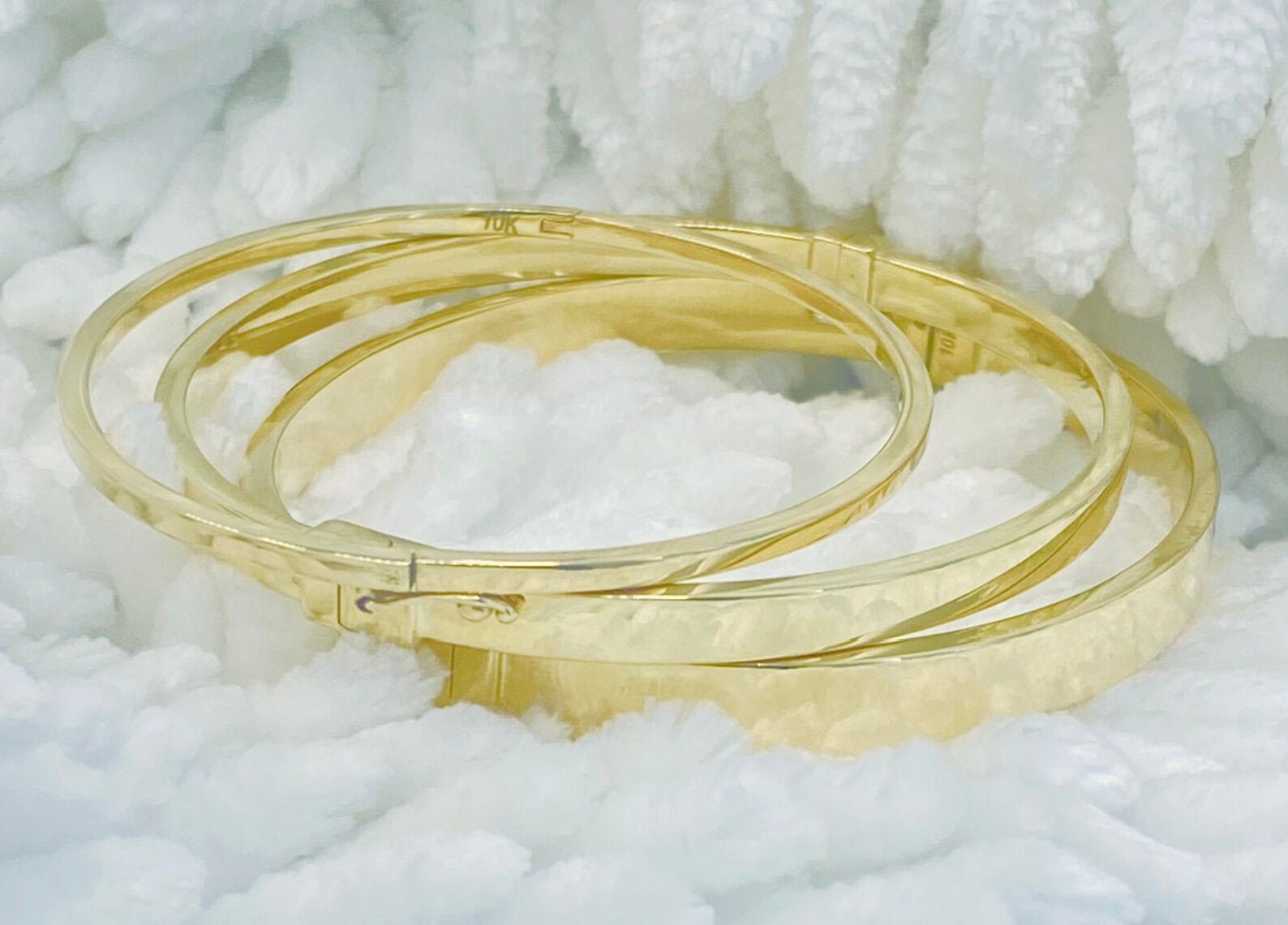 Genuine 10K Gold Bangle Bracelet 7inch Ladies Gold Bangle Etsy