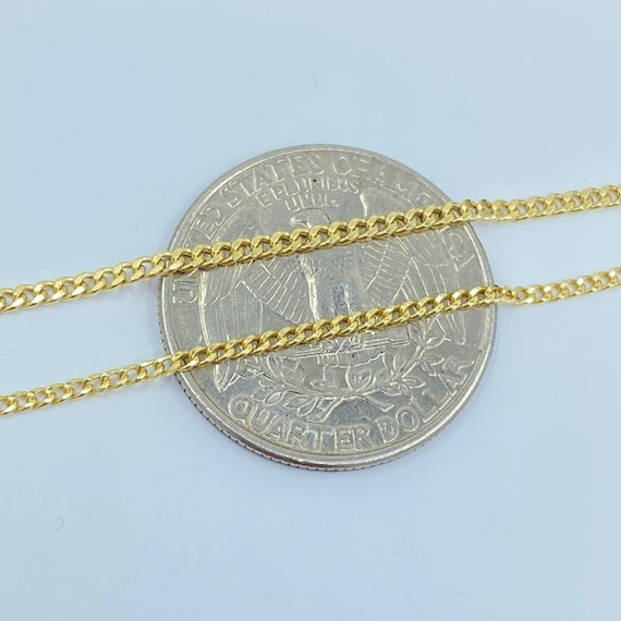 Solid 10K Goldmini Miami Cuban Chain Size 1.4mm and 1.8mm - Etsy