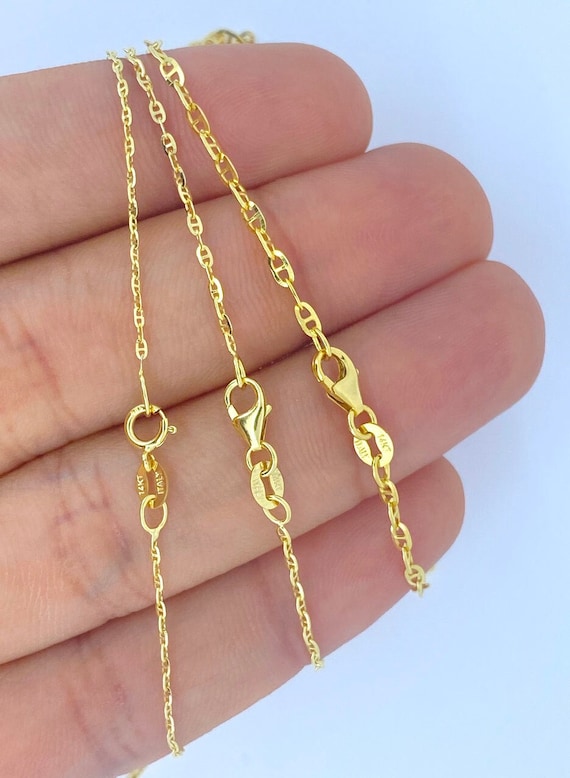 Zierliche Mariner Anker Kette 2 Mm, Gliederkette, 18K Vergoldete Messing Kette, Halskette Zubehör(#LK-583) / 1 Meter=3.3 Ft