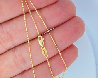 ネックレス・ペンダント LAZY DAWN ball chain necklace Solid 10K Plain Smooth Ball Chain, Ladies 10K Solid Gold