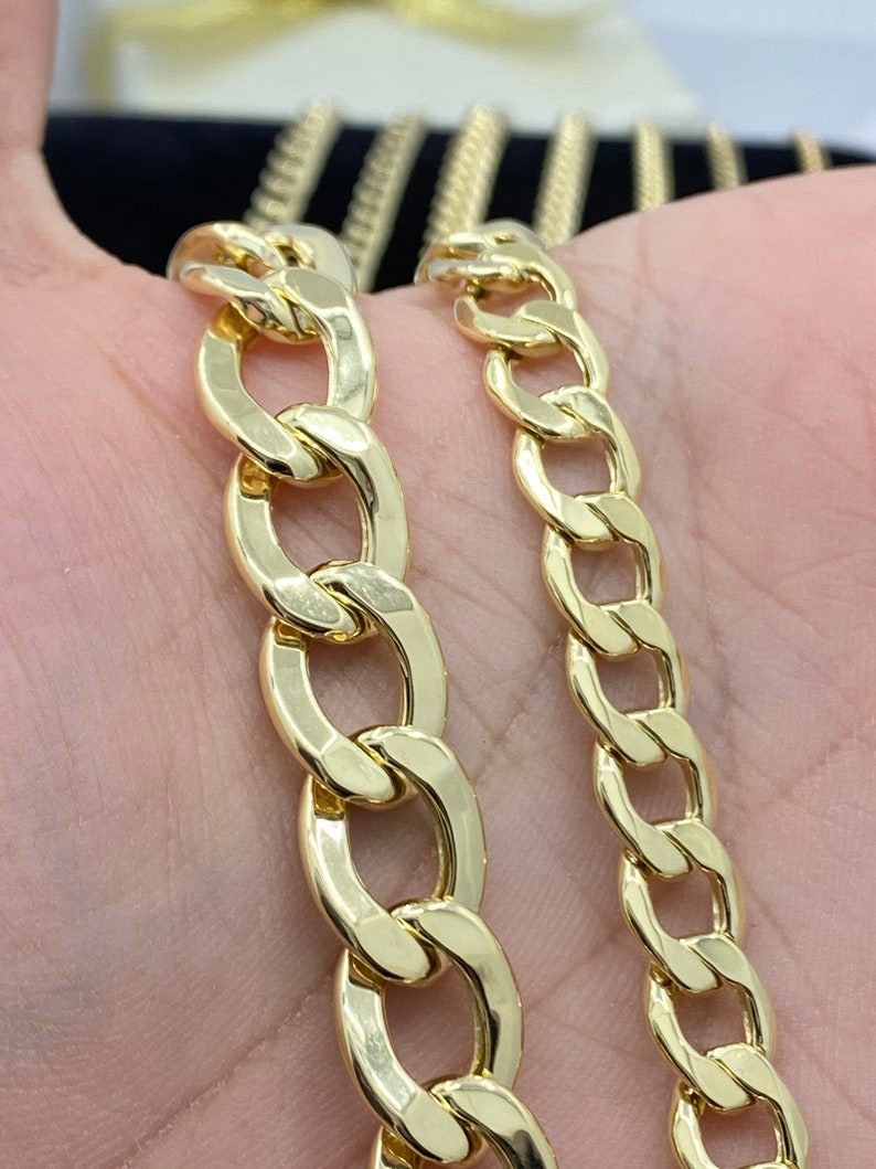 Solid 10K Gold Man Cuban Curb Bracelet. Gents 10K Gold Bracelet, 10K Solid Yellow Gold Bracelet image 3