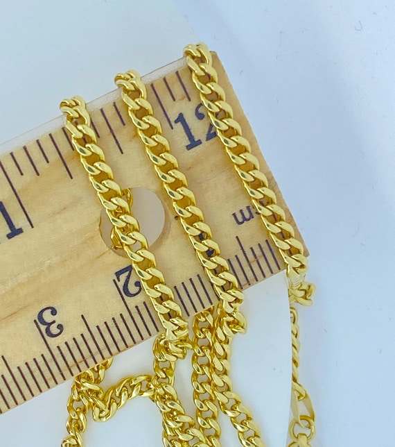 14k イエローゴールド マイアミキューバンチェーン3.2mm 45センチ