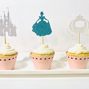 Toppers per cupcake Cenerentola scintillanti immagine 1