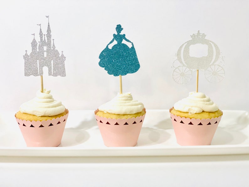 Toppers per cupcake Cenerentola scintillanti immagine 1
