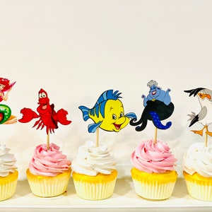 Little Mermaid cupcake toppers
