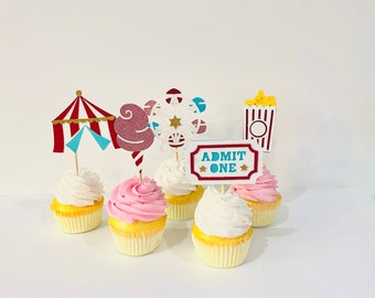 Carnival cupcake toppers