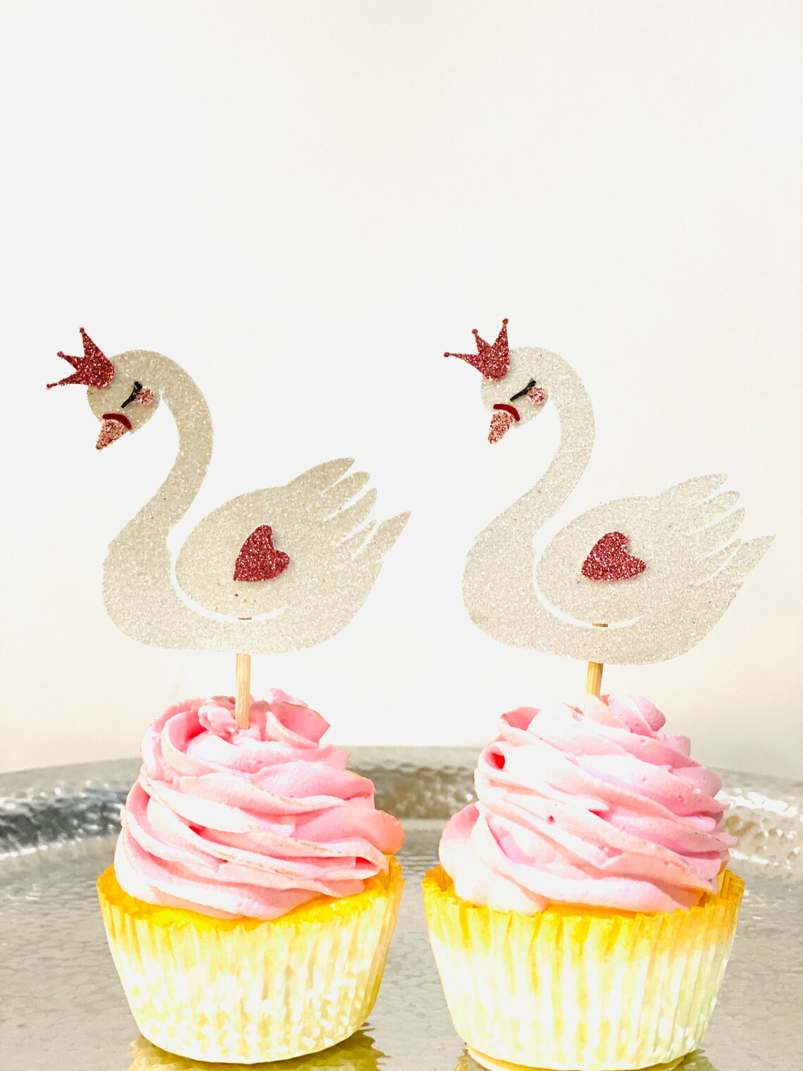Swan Cupcake Toppers Etsy