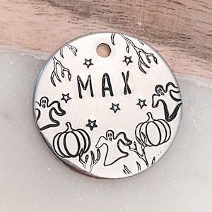 Ghost Dog Tag, Pumpkin Dog Tag, Halloween Dog Tag, Custom tags, Pumpkin Tags, Dog Tags, Pet ID Tag, Cat Tags, Pet Tags, Fall tags, Spooky